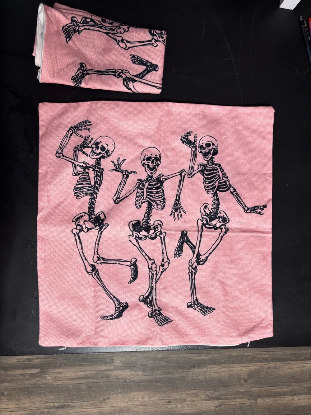 Pink Halloween decor ✨ 2 pillow sham, 3 candle holders, 1 shower curtain